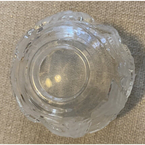 Vtg ETCHED CHRISTMAS Candy Dish HEAVY Xmas TREE HOLIDAY CRYSTAL GLASS BOWL - Picture 5 of 9